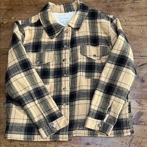 Lucky Brand Tan and Black Plaid Jacket